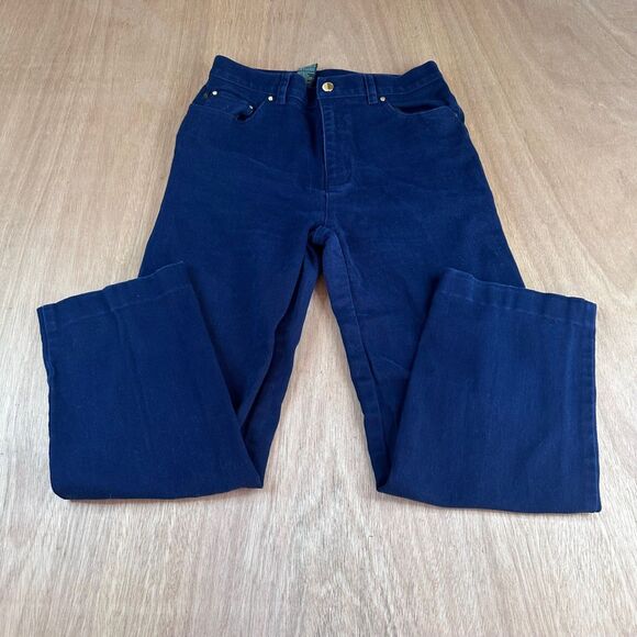 Lauren Jeans Co Ralph Lauren Women’s 8 Dark Blue Corduroy Pants Mid Rise - Picture 1 of 5